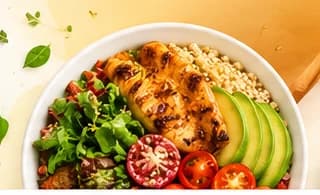Fresh bowl of food from a local restaurant